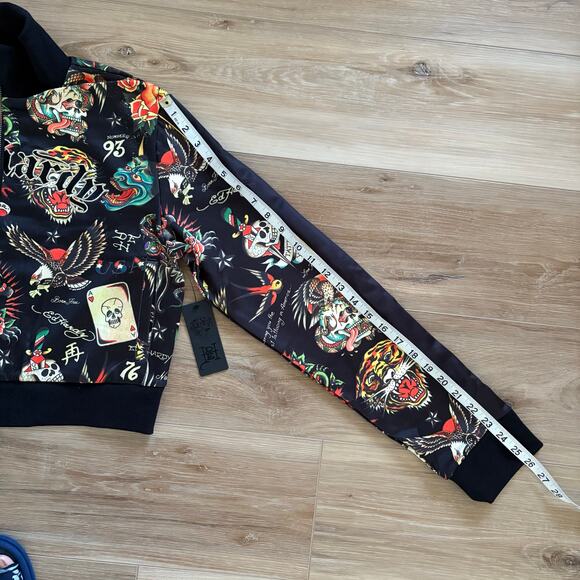 Ed Hardy Tattoo Embroidered Crop Track Jacket XL - Picture 6 of 10